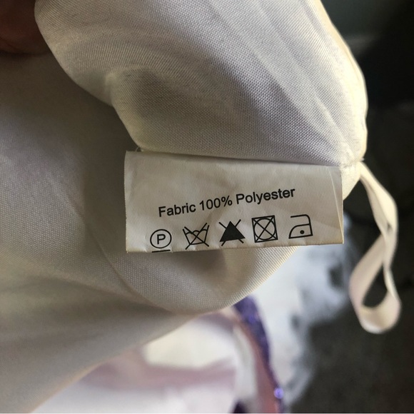 Purple and White Tulle and Sequin Dress Girls Size 14 - Picture 9 of 10